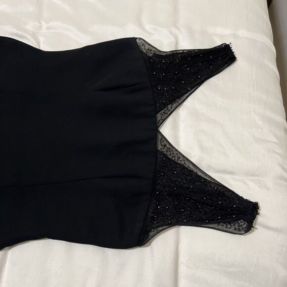 Joseph Ribkoff Beaded Straps Black Shift Dress Womens 8 Sleeveless VTG Canada - Picture 9 of 15